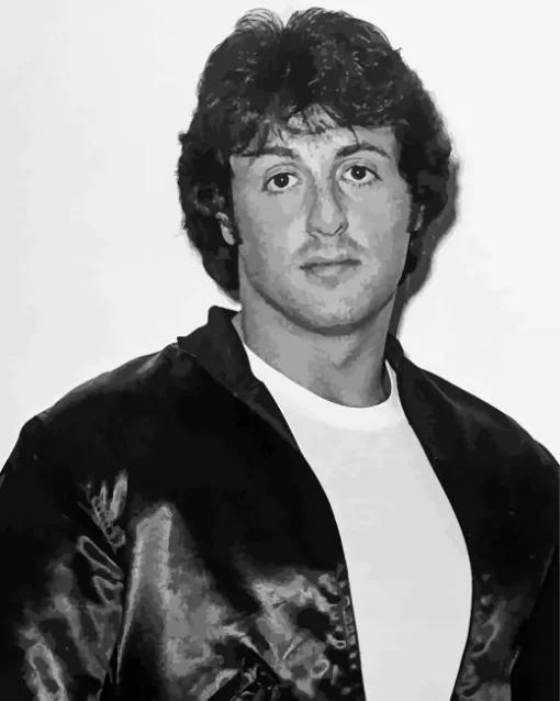 Black And White Sylvester Stallone Diamond Painting