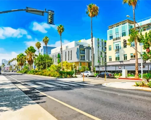 California City Streets Diamond Painting