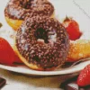 Chocolate Glazed Donuts And Strawberries Diamond Painting