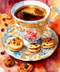 Coffee Cup And Cookies Diamond Painting