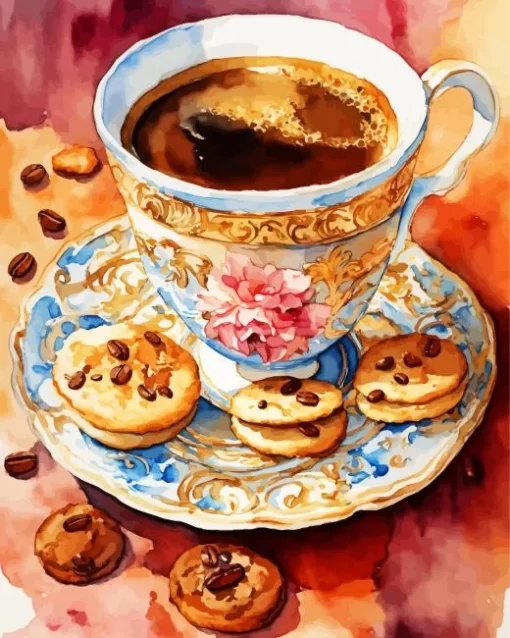 Coffee Cup And Cookies Diamond Painting