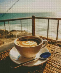 Coffee Seaside View Diamond Painting