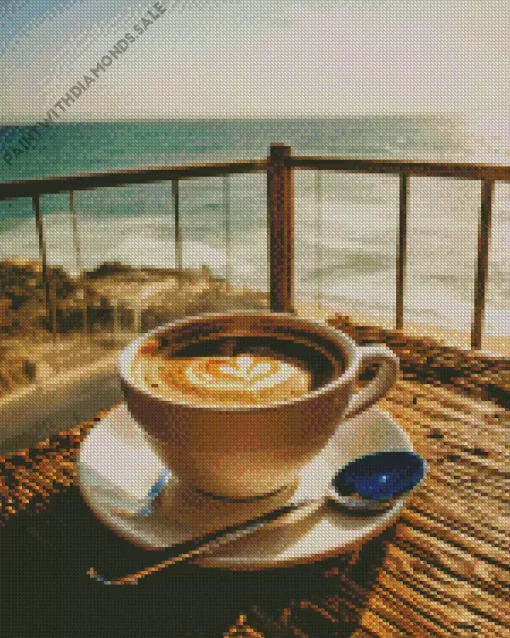 Coffee Seaside View Diamond Painting