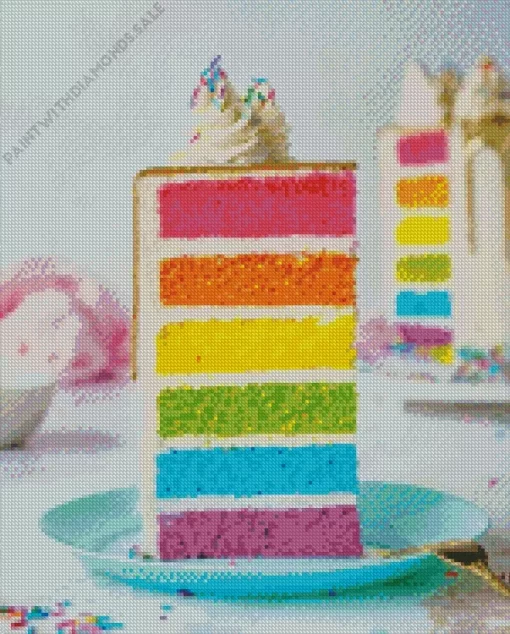 Colorful Rainbow Cake Diamond Painting