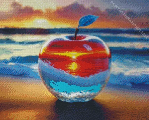 Cool Glass Apple Sunset Diamond Painting