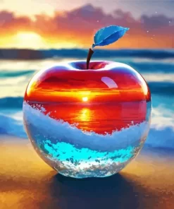 Cool Glass Apple Sunset Diamond Painting