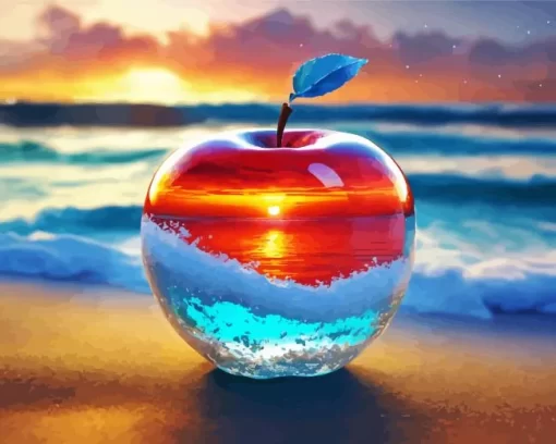 Cool Glass Apple Sunset Diamond Painting