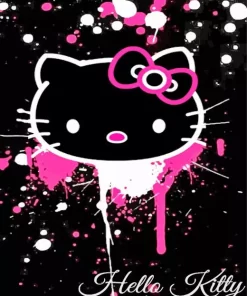 Drippy Hello Kitty Diamond Painting