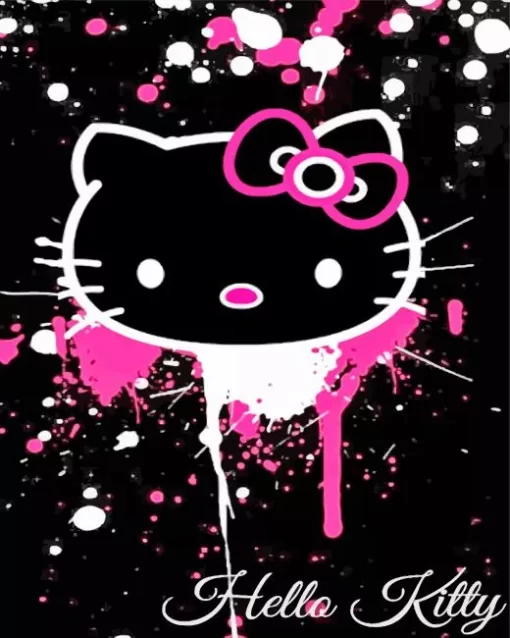 Drippy Hello Kitty Diamond Painting