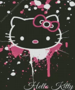 Drippy Hello Kitty Diamond Painting