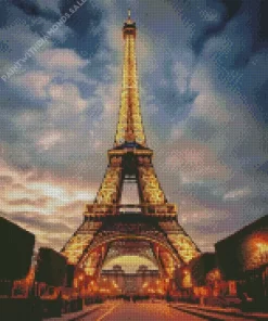 Eiffel Tower Night Paris Diamond Painting