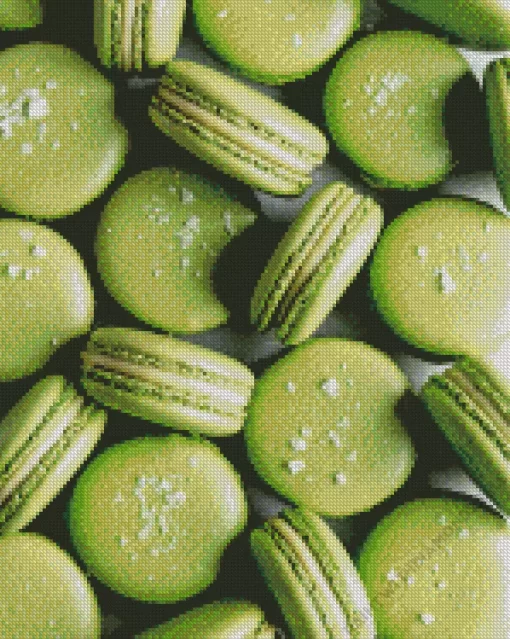 Fluffy Matcha Macarons Diamond Painting