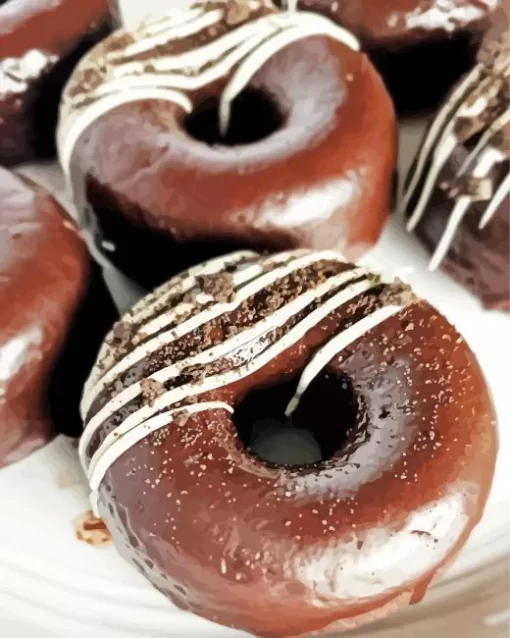 Fluffy Chocolate Donuts Diamond Painting