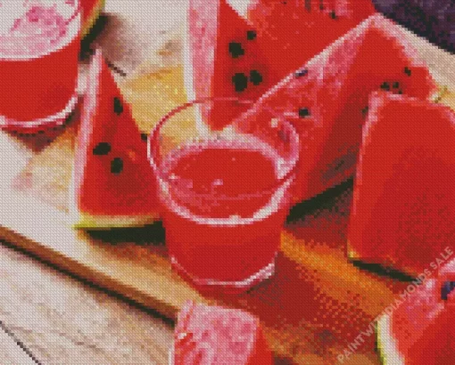 Fresh Watermelon Juice Diamond Painting