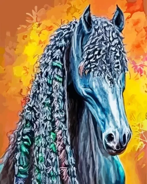 Friesian Horse Art Diamond Painting