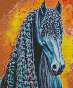 Friesian Horse Art Diamond Painting