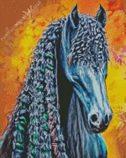 Friesian Horse Art Diamond Painting