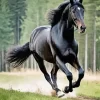 Friesian Horse In The Woods Diamond Painting