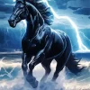 Friesian Horse Thunder Diamond Painting