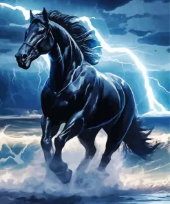 Friesian Horse Thunder Diamond Painting