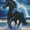 Friesian Horse Thunder Diamond Painting