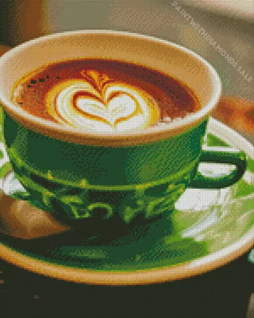 Green Coffee Cup Diamond Painting