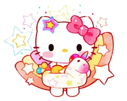 Hello Kitty And Unicorn Diamond Painting