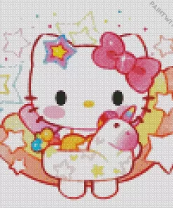 Hello Kitty And Unicorn Diamond Painting