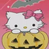 Hello Kitty With Halloween Pumpkin Diamond Painting