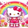 Hello Kitty With Rainbow Diamond Painting