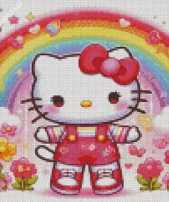 Hello Kitty With Rainbow Diamond Painting