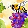 Honey Bee And Grapes Diamond Painting