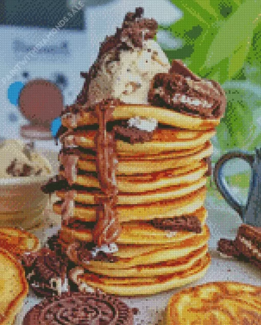 Ice Cream Pancakes Diamond Painting