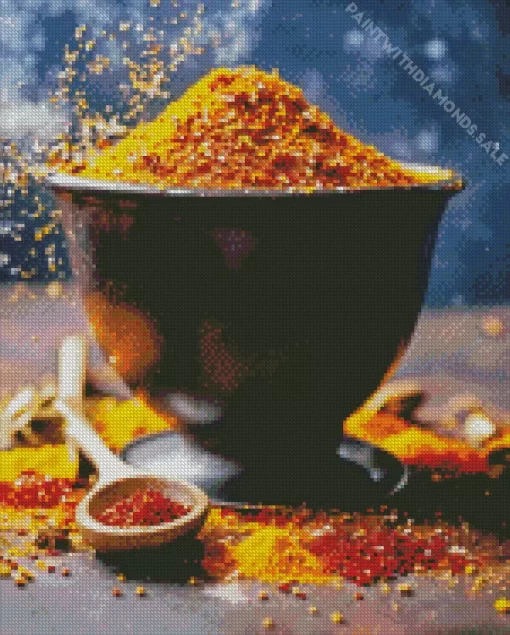 Indian Cuisine Spices Diamond Painting