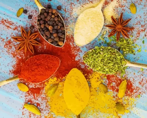 Indian Spices And Herbs Diamond Painting