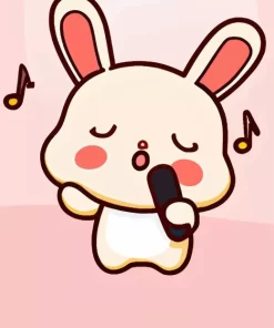 Kawaii Bunny Singing Diamond Painting