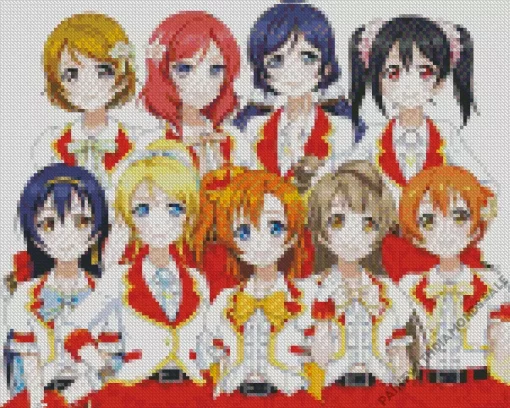 love live school idol project members Diamond Paints