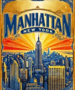 Manhattan New York Poster Diamond Painting