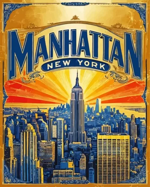 Manhattan New York Poster Diamond Painting