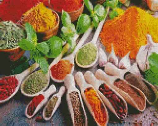 Mixed Spices And Herbs Diamond Painting