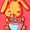 Orange Bunny Having Spaghetti Diamond Painting