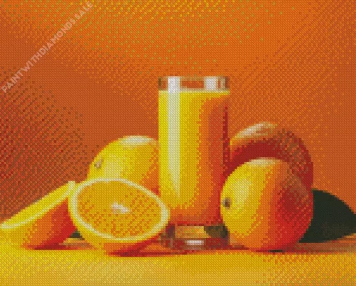 Oranges With Juice Diamond Painting