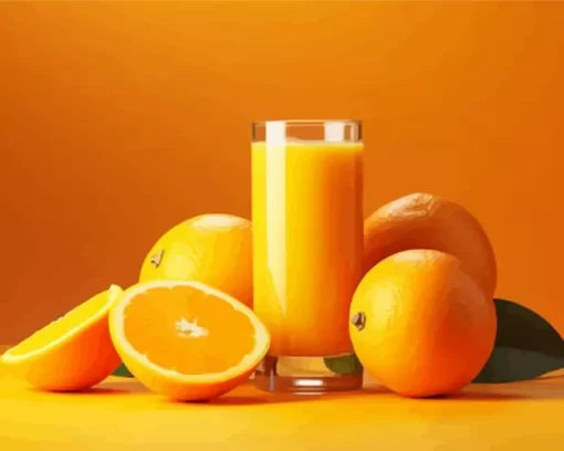 Oranges With Juice Diamond Painting