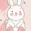 Pink And White Bunny Diamond Painting