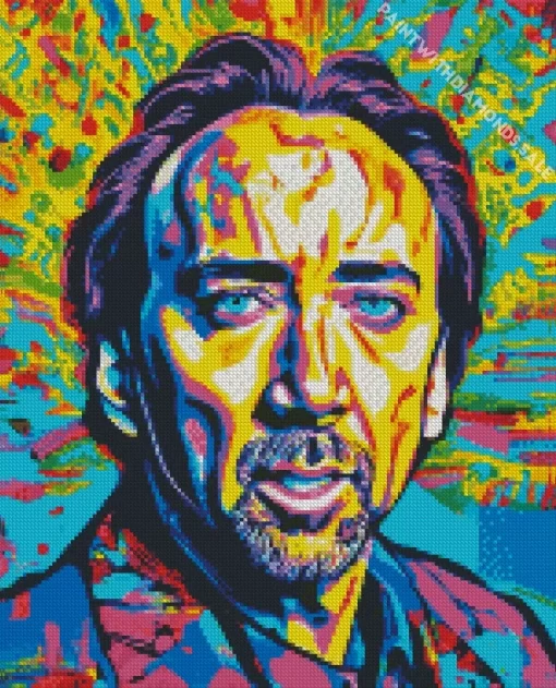 Pop Art Nicolas Cage Diamond Painting