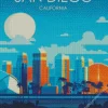 Poster San Diego California City Skyline Diamond Painting