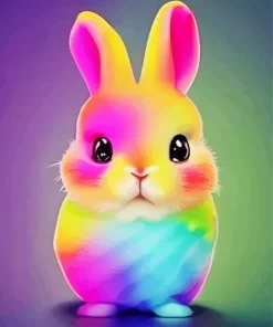 Rainbow Bunny Diamond Painting