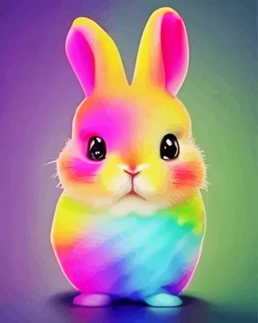 Rainbow Bunny Diamond Painting