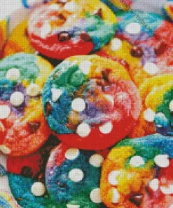 Rainbow Cookie With Chocolate Chips Diamond Painting