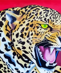 Roaring Leopard Diamond Painting